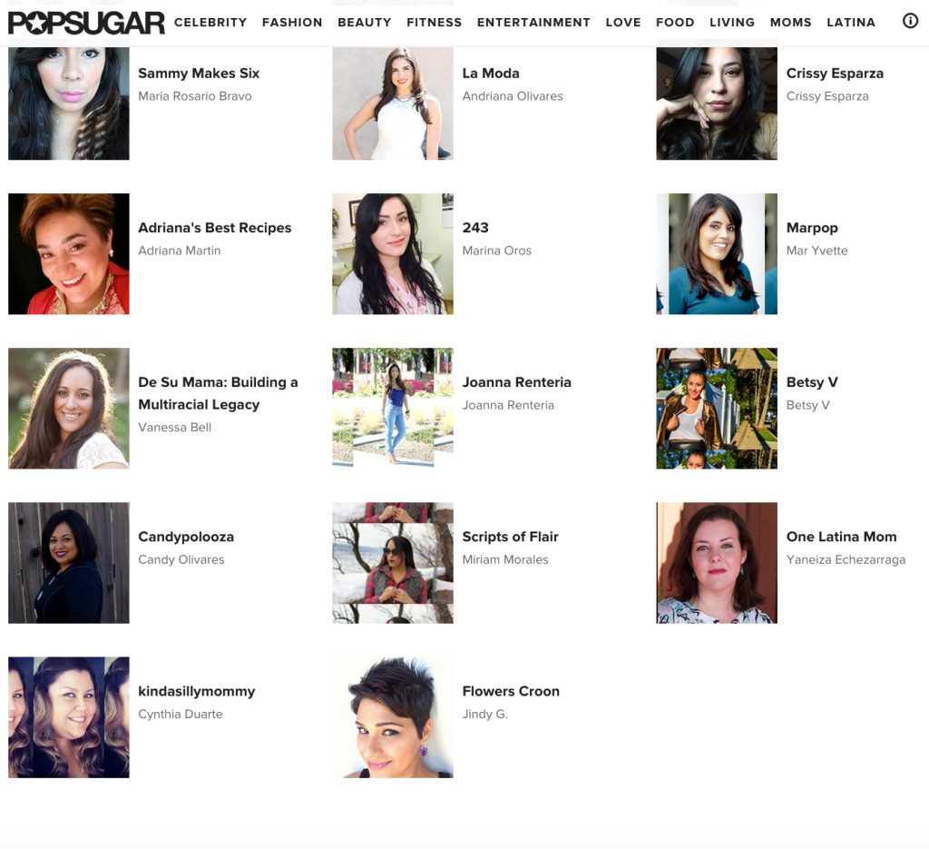 Popsugar Latina Bloggers