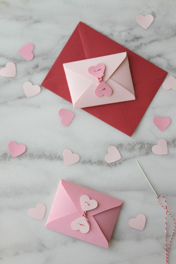 Valentine's Day DIY Heart Tag Envelopes 