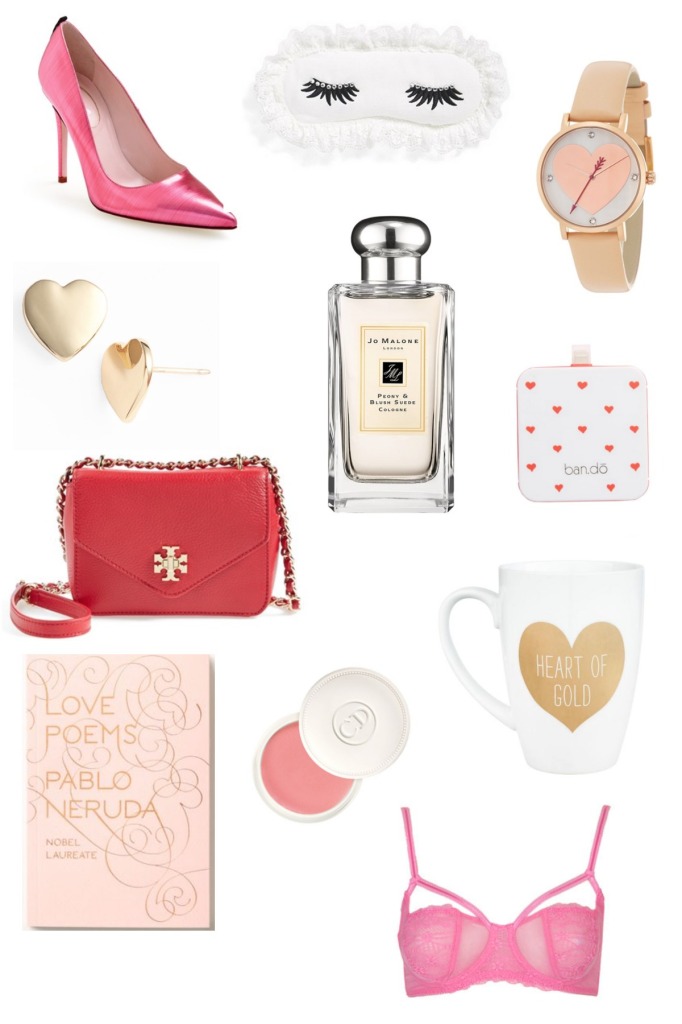 Valentine's Day Wish List- Tory Burch-Kate Spade-Love Poems-Heart Mug-Heart Earrings-Dior-Eyemask- 