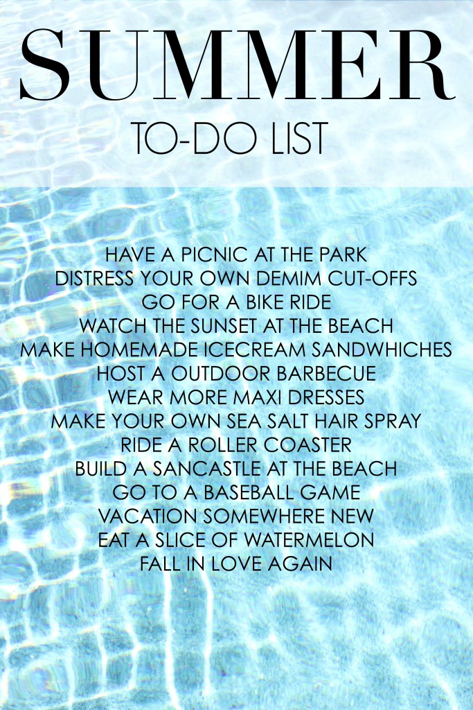 SUMMER TO-DO LIST